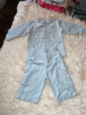 Ensemble bleu ciel chaud bébé 6 mois
