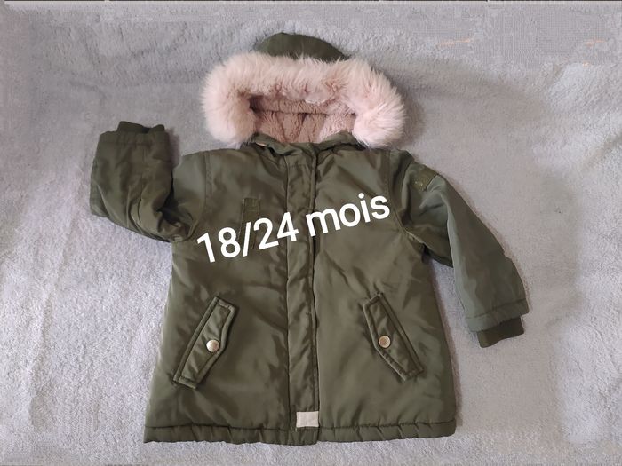 Manteau kaki rose 18 mois