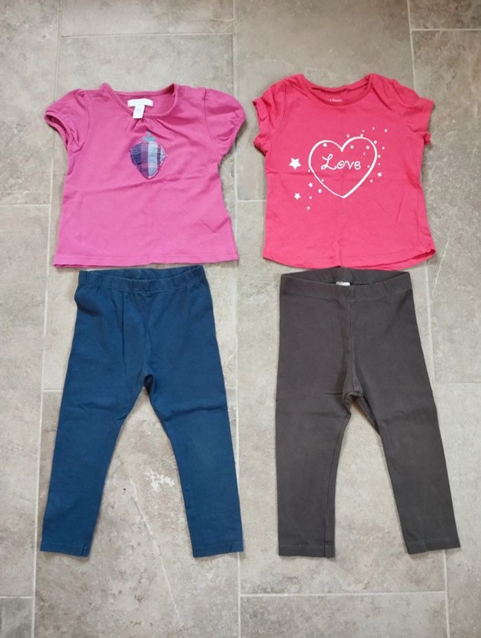 Lot leggings et t-shirts fille 18 mois