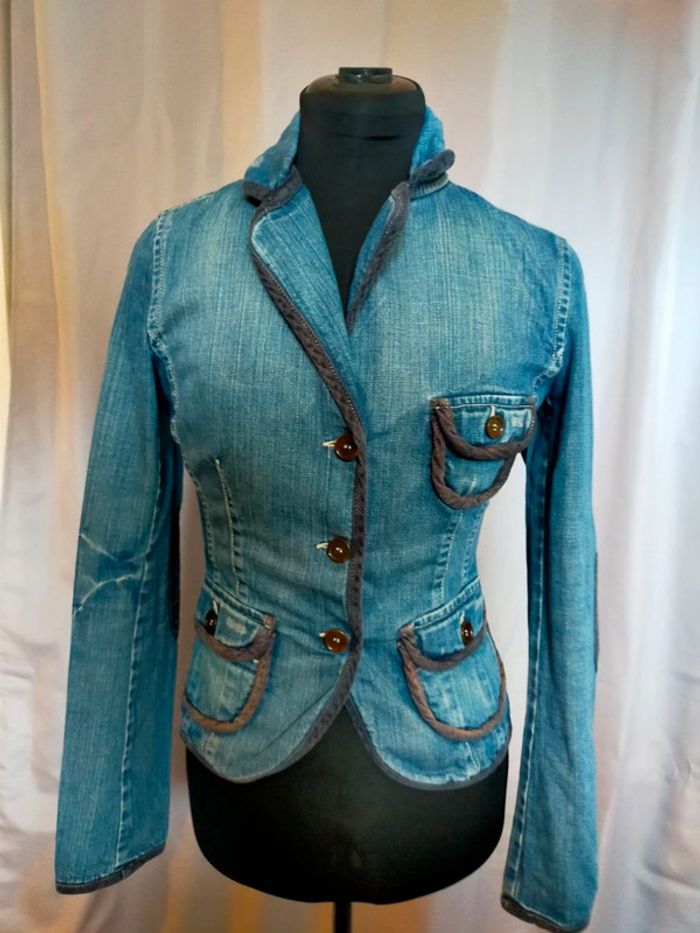 Veste en jean vintage Benetton – Femme – Taille S/M - photo numéro 2