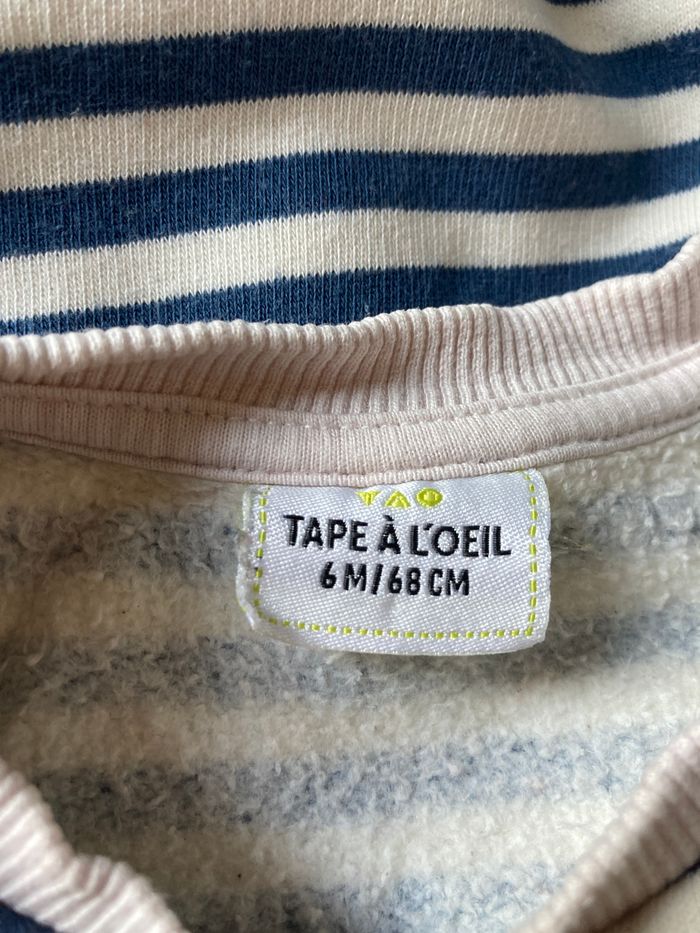sweat pull rayé imprimé bus bébé 6 mois - photo numéro 4