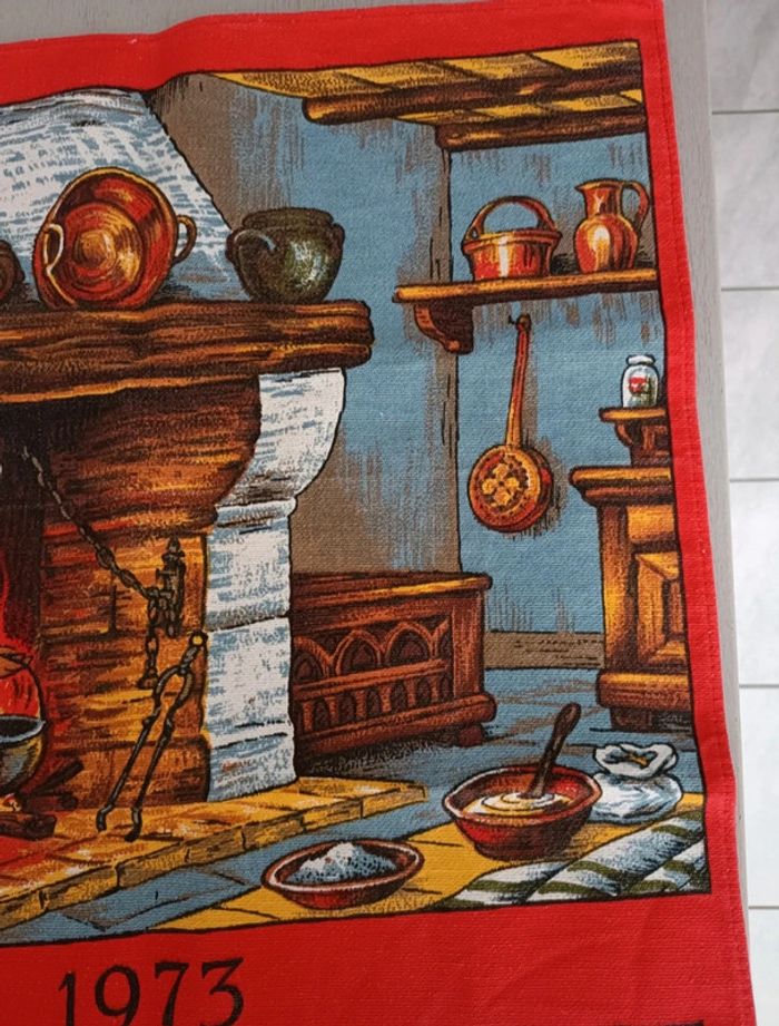 Torchon calendrier 1973 neuf - photo numéro 3