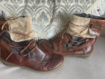 Boots Coco & abricot cuir