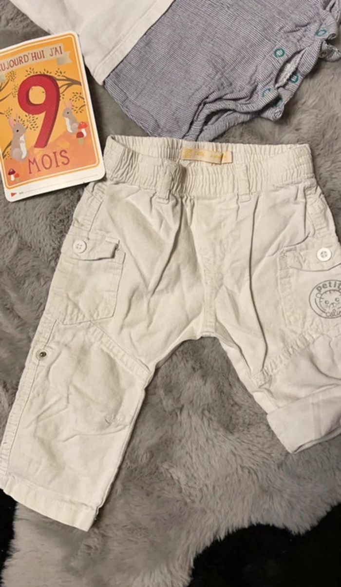 Barboteuse + pantalon pantacourts bébé garçon - photo numéro 2
