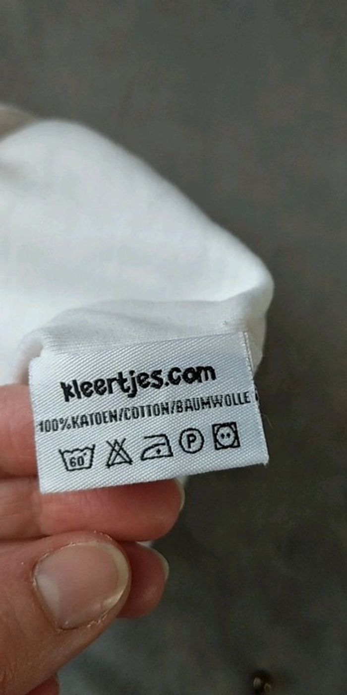 Body sans manche Garçon 6 mois 100% coton Kleertjes.com "Notre singe est né" (en néerlandais) - photo numéro 10