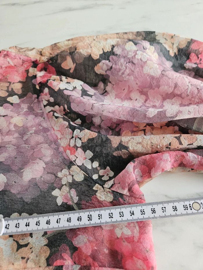 H&M blouse à fleurs manches bouffantes taille L - photo numéro 13
