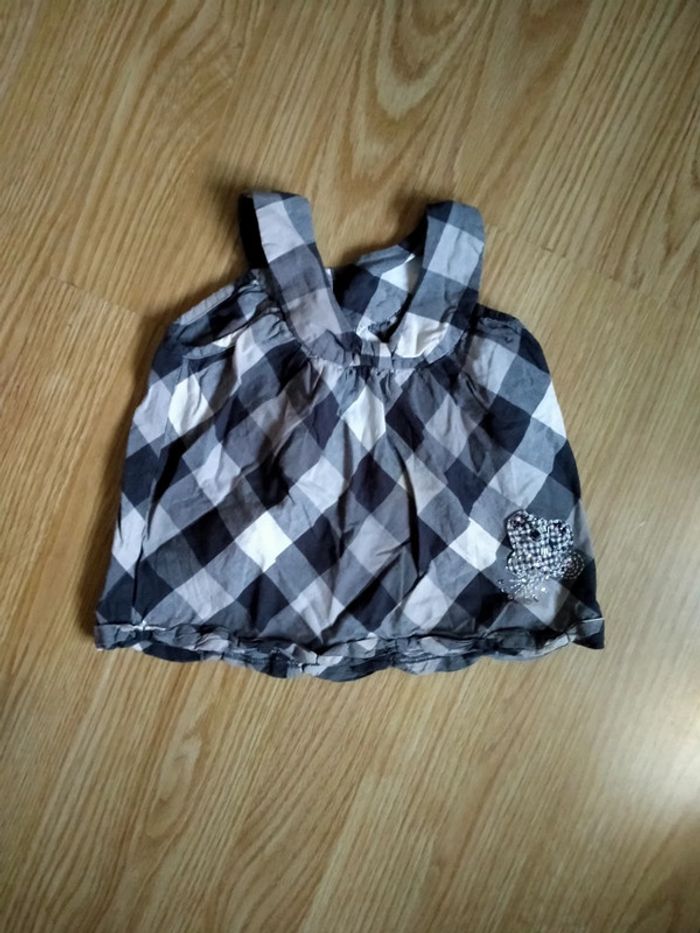 Tunique a bretelles. Gris. Confetti. Bébé 18 mois