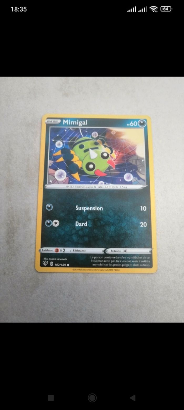 Carte Pokémon Mimigal