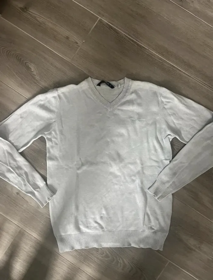Pull col V Teddy Smith bleu ciel taille S