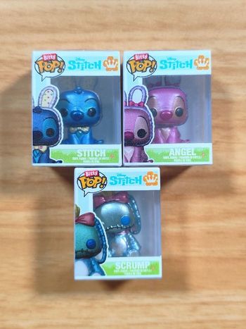 RARE - Lot 3 Bitty Pop! Disney Stitch CHASE (Métallisé)