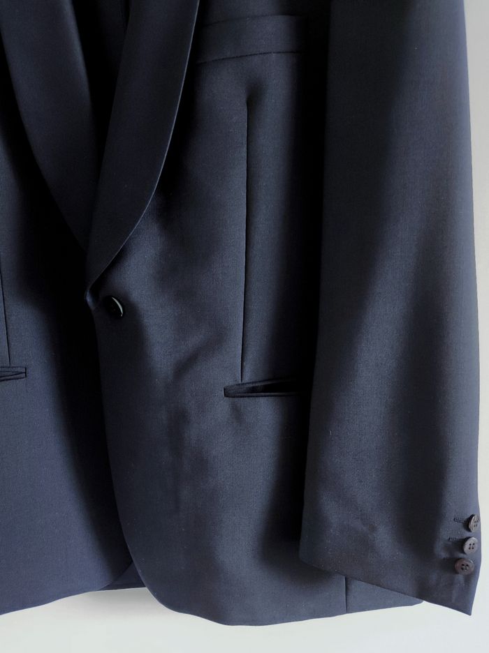 Costume smoking 2 pièces noir bleu nuit laine Vintage / Torrente - 46/XXXL - photo numéro 6