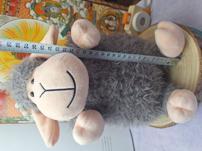 Peluche mouton tout doux et rond gris marron marque Gipsy - photo numéro 3