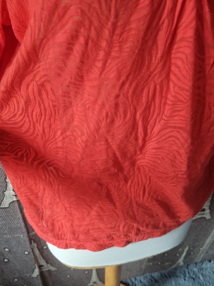 Blouse rouge transparent à motifs taille 3 - photo numéro 2