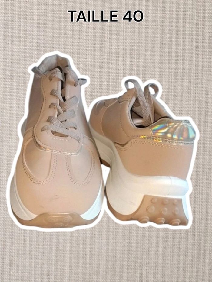 Baskets beige - Taille 40 - photo numéro 2