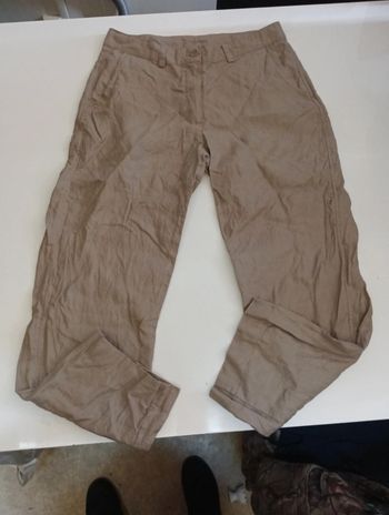 Pantalon en lin femme vintage rétro taille 40 très léger