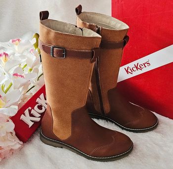 Bottes Cavalière Zip Cuir Kickers T30