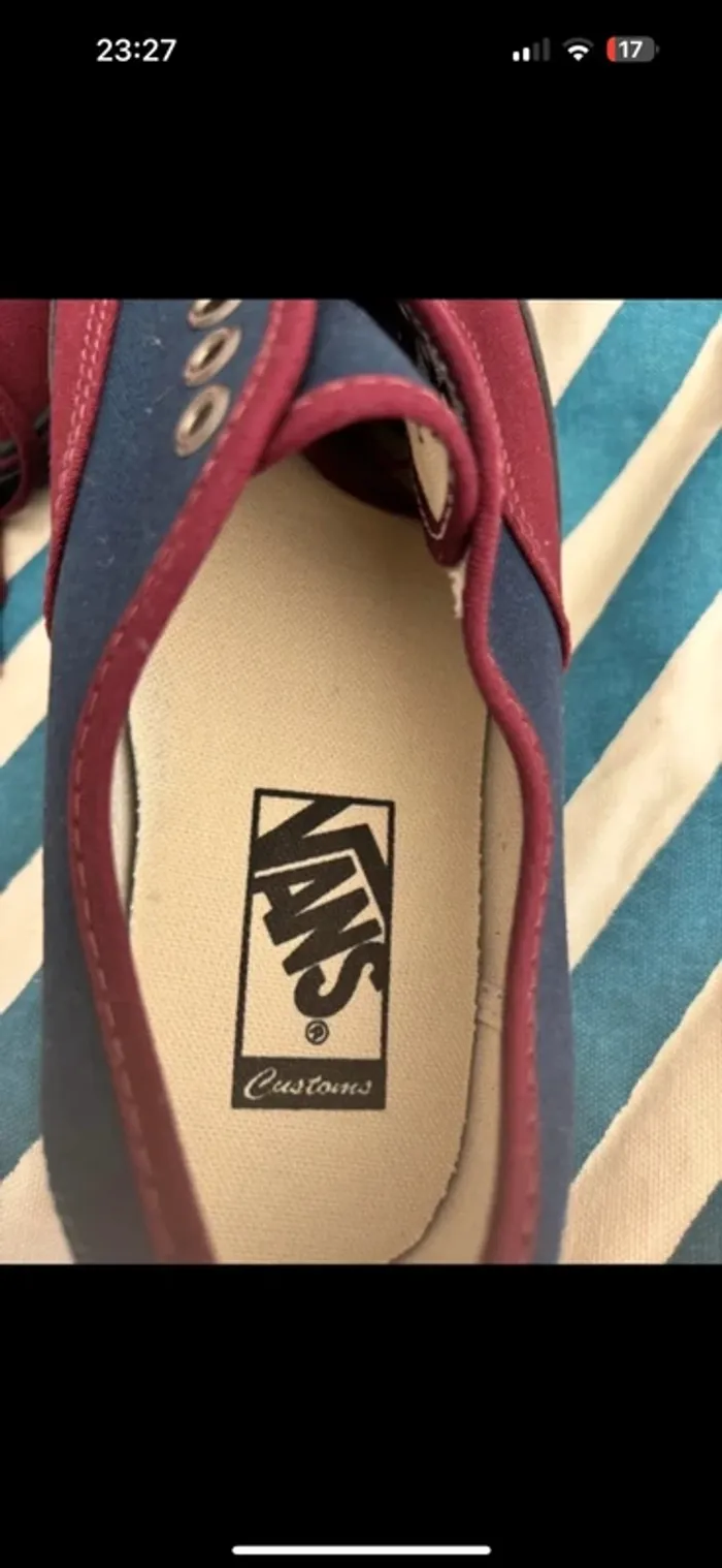 Vans Authentic Femme Taille 38 - Neuf avec Boîte et Sac - Bordeaux/Bleu Marine - photo numéro 3