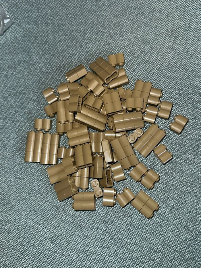 100 Brick Lego 1x2 with Log Profile ref 30136 Dark tan