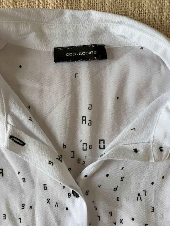 Chemise Cop Copine - Taille 36 blanche et noir - photo numéro 3