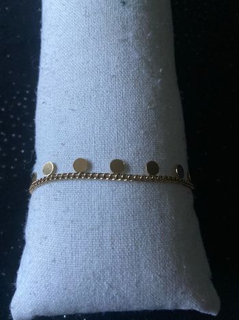 Bracelet breloque rond doré