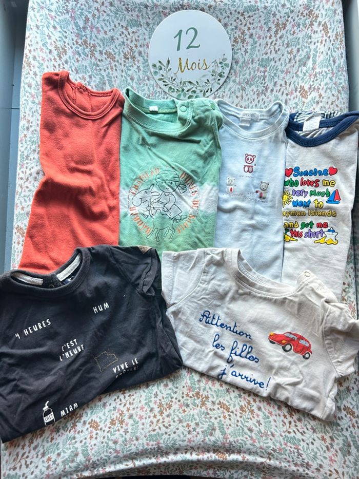 Lot de 6 tee shirt 12 mois