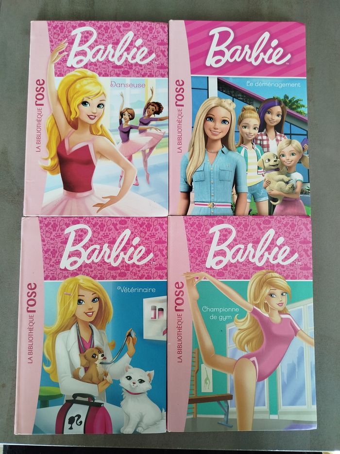 Lot de 4 livres barbie bibliothèque rose