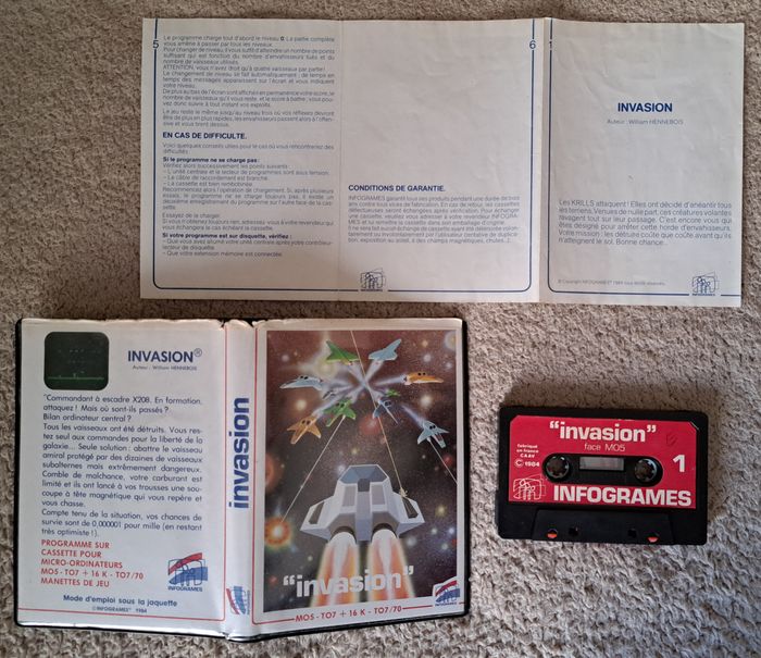 Ancien jeu Invasion pour Thomson MO5 et TO7 - photo numéro 2