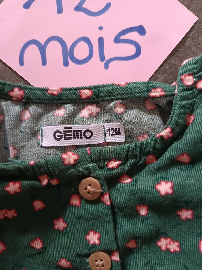 Blouse velours fleurie 12 mois - photo numéro 3