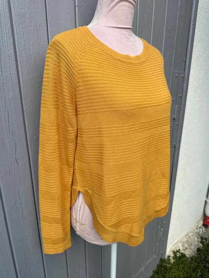 Pull légé manches longues printemps jaune moutarde - photo numéro 2