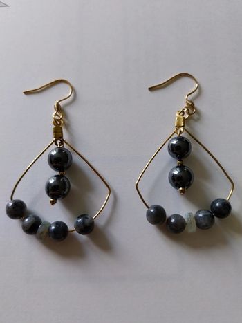 Boucle d'oreille labradorite