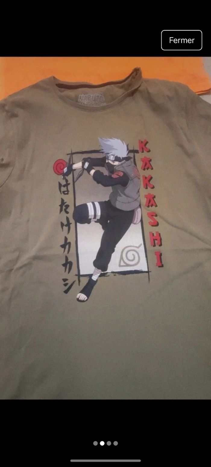 Lot de 2 Tshirt Naruto Shippuden Kakashi - photo numéro 2