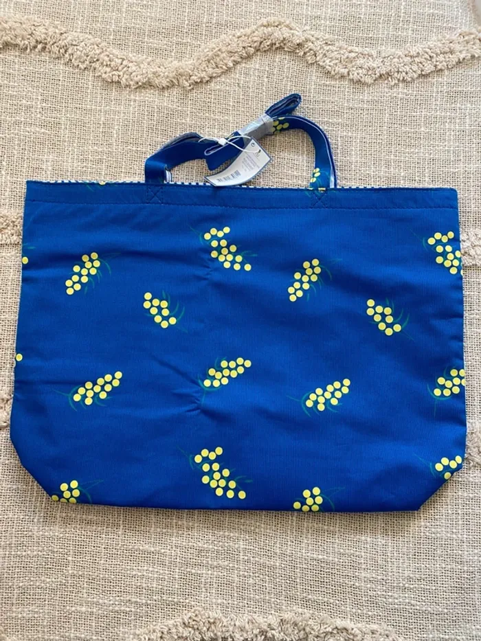 Petit sac cabas Jacadi bleu et jaune