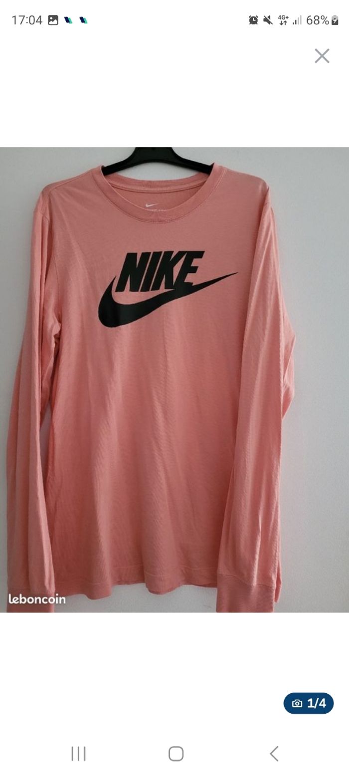 Sweat manches longue corail NIKE-Taille S