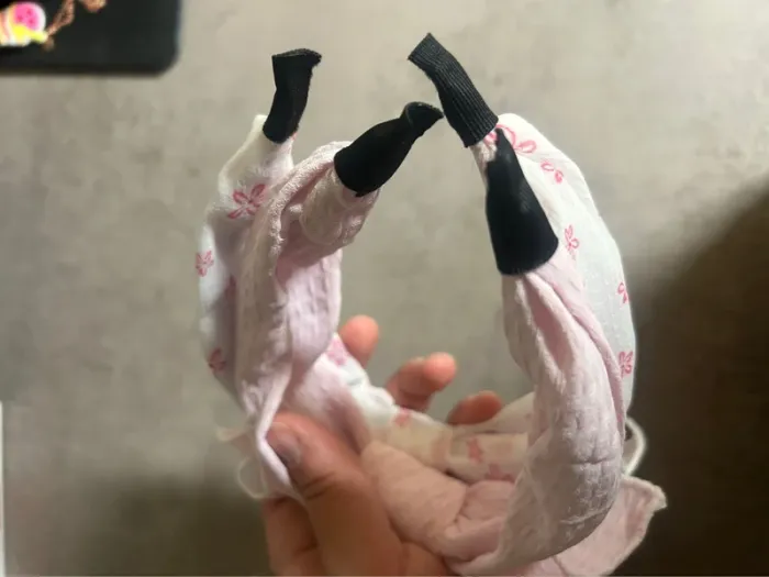 Lot de 2 serre tête rose et blanc NEUF - photo numéro 3