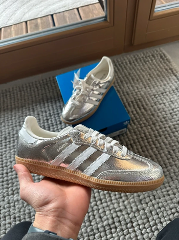 Adidas Samba OG Argent Métallisé Cuir Craquelé 40