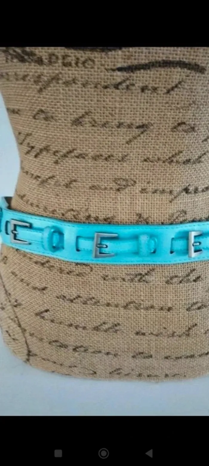 Ceinture bleu effet multi boucles 85 cm femme - photo numéro 6