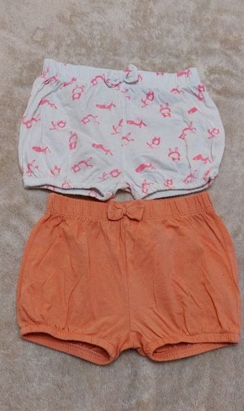 Lot 2 shorts fins été bébé fille 12 mois
