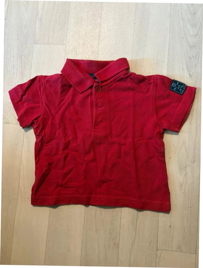 Polo rouge manches courtes 12 mois tenderly