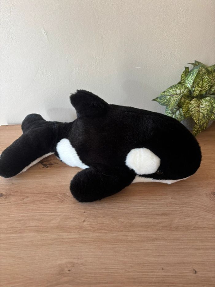 Doudou peluche orque noir blanc marineland - photo numéro 3