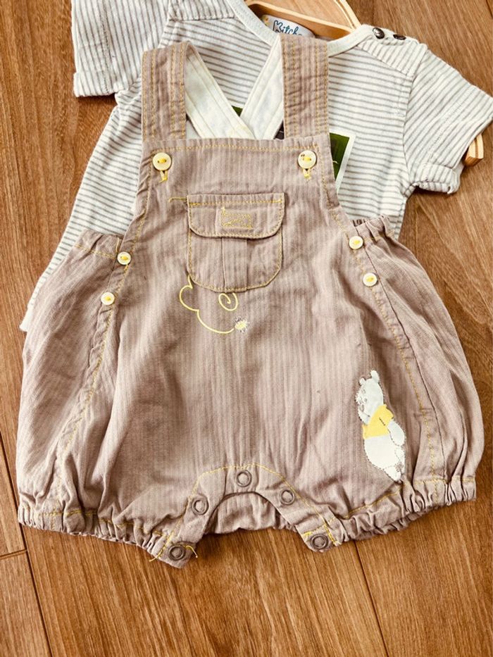 Taille 1 mois ensemble été garçon Kiabi marron clair * Winnie * 💙 - photo numéro 2