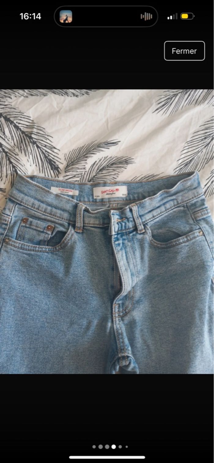 jeans mom bleu femme - photo numéro 2