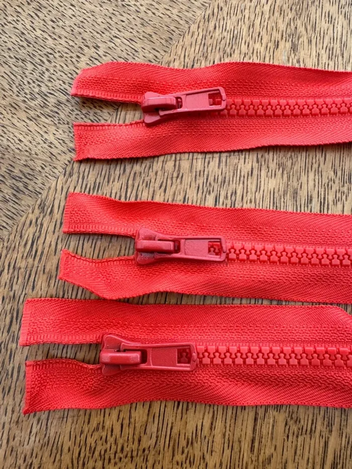 Lot de 3 Fermetures éclair zip séparables de 5 mm, couleur ton sur ton, 75 cm Delrin - photo numéro 4