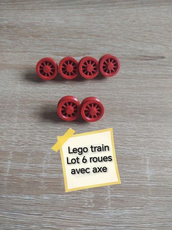 Lego train lot 6 roues avec axe
