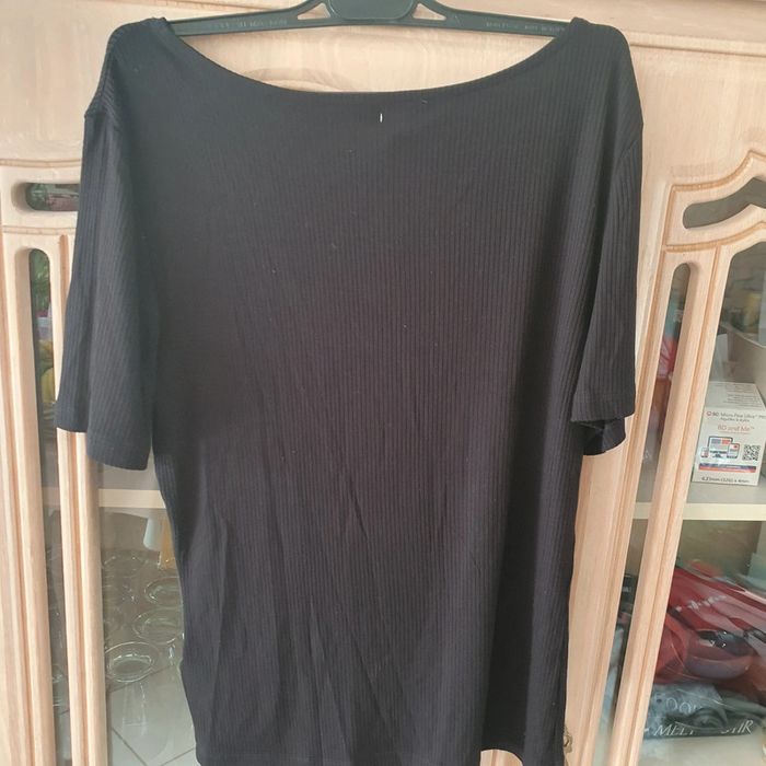 Tee-shirt Femme col en V Couleur noir Cache-cache Taille XL - photo numéro 3