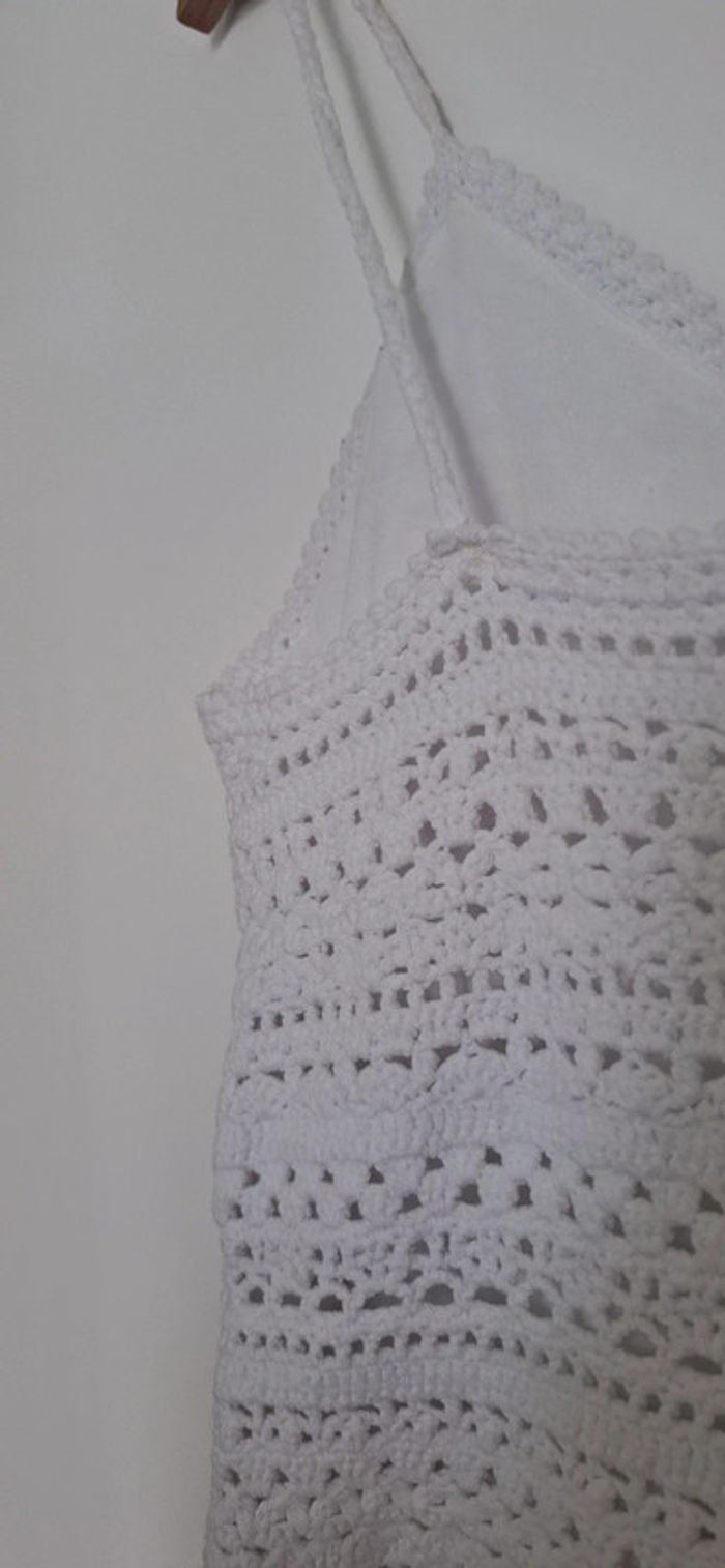 🤍 Top Francisco Sézane – Blanc crochet – Taille 36 – État neuf - photo numéro 4