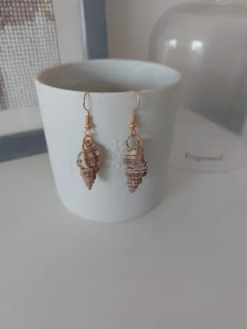 Boucles d'oreilles coquillages bruns