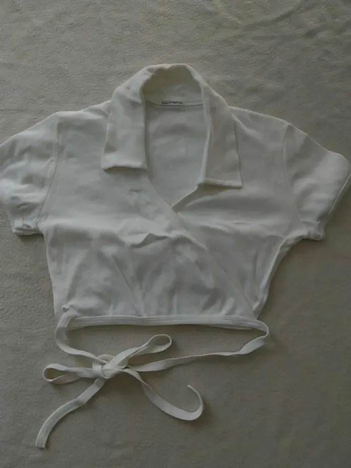 Haut coeur croisé blanc T38/40 - photo numéro 2