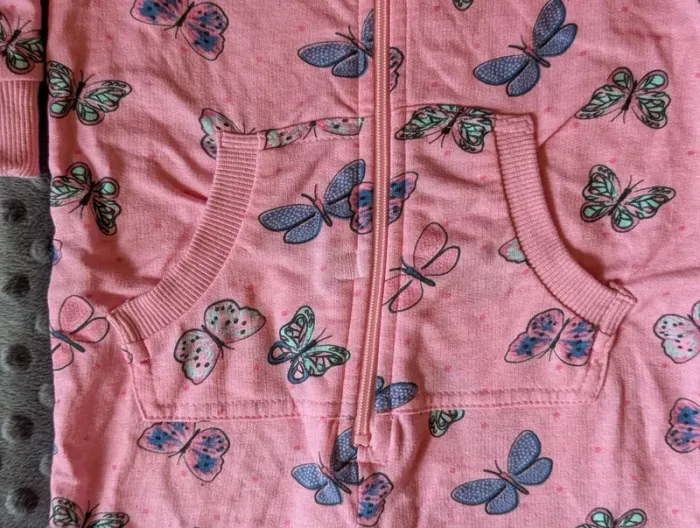 Pyjama léger fermeture éclair bébé 6 mois Action #papillons #rose #été - photo numéro 3