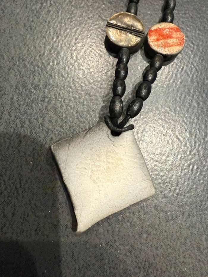 Joli collier artisanale, bois et Pierre , multicolore - photo numéro 7