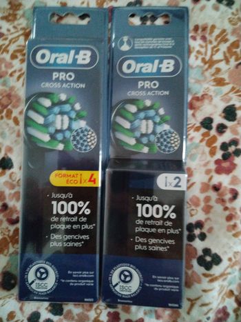 Brossettes pour brosse à dents électrique oral b
Pro cross action